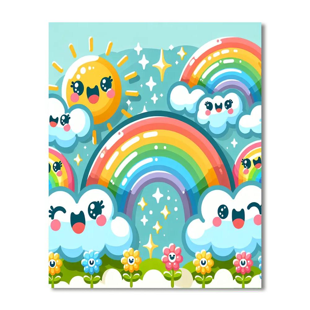 Cheerful Rainbow Friends Painting By Numbers Kit