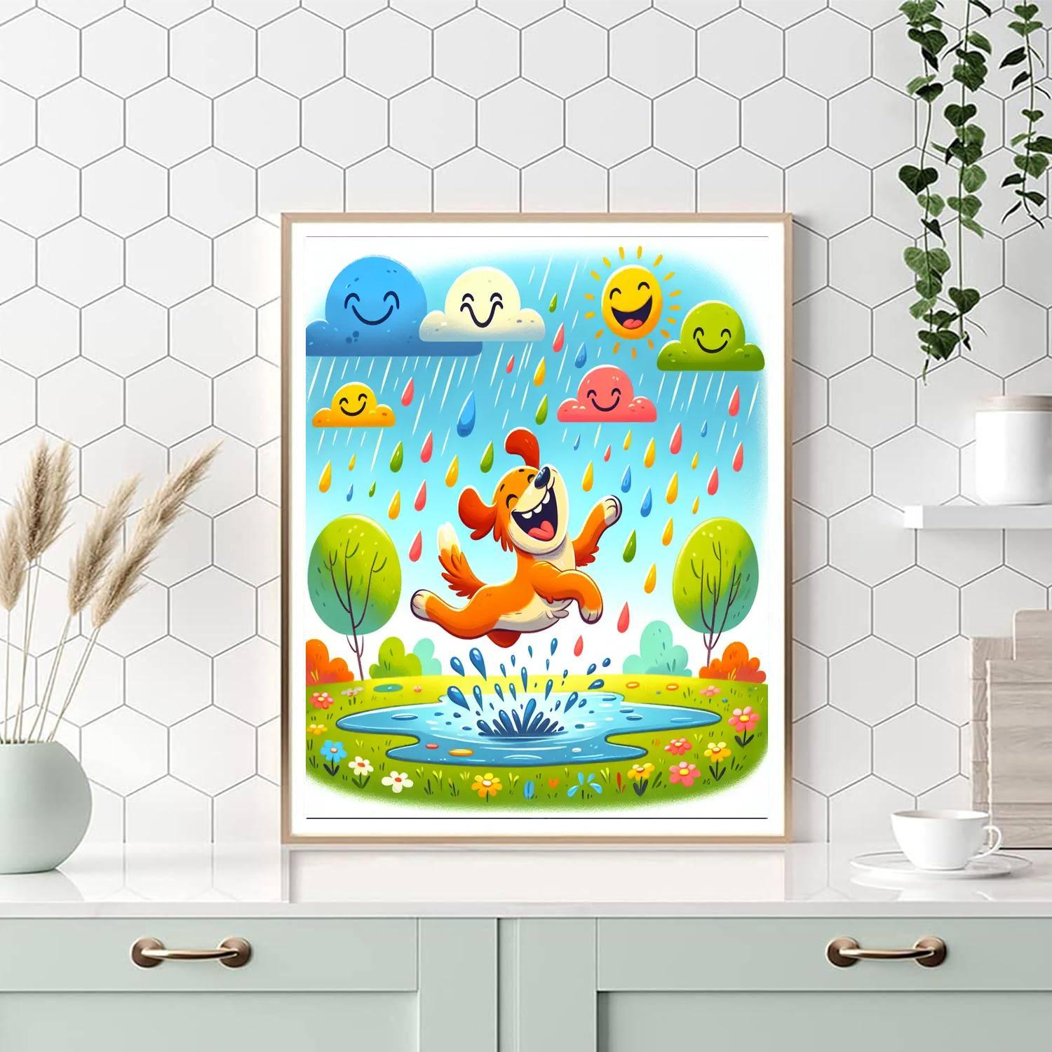 Joyful Rainy Days Painting Number Kit