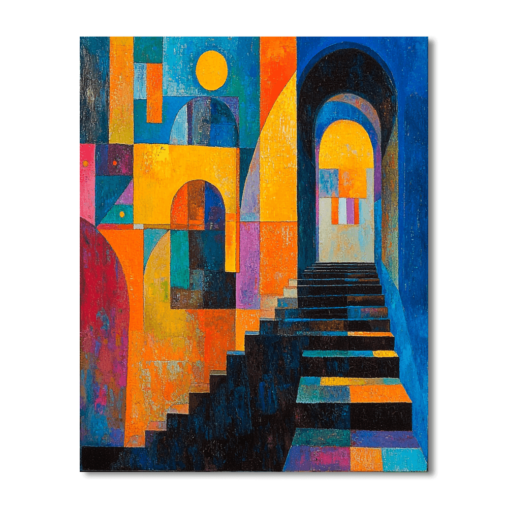 Wassily Kandinsky Inspired Abstract Solar Burst  Painting By Numbers Kit