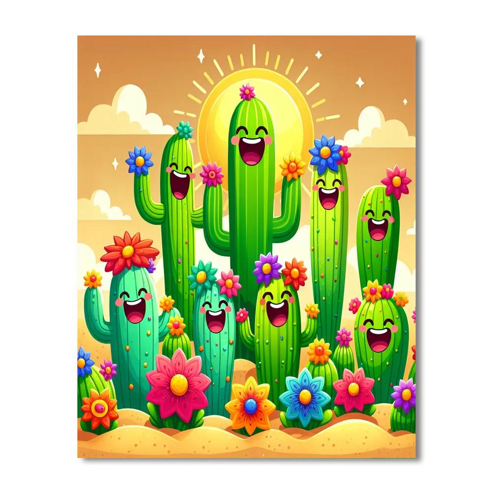 Cheery Cacti Painting Number Kit