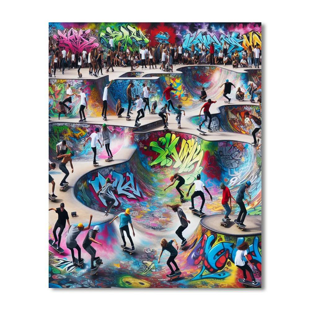 Dynamic Skate Park Vibes Numbered Painting Kits