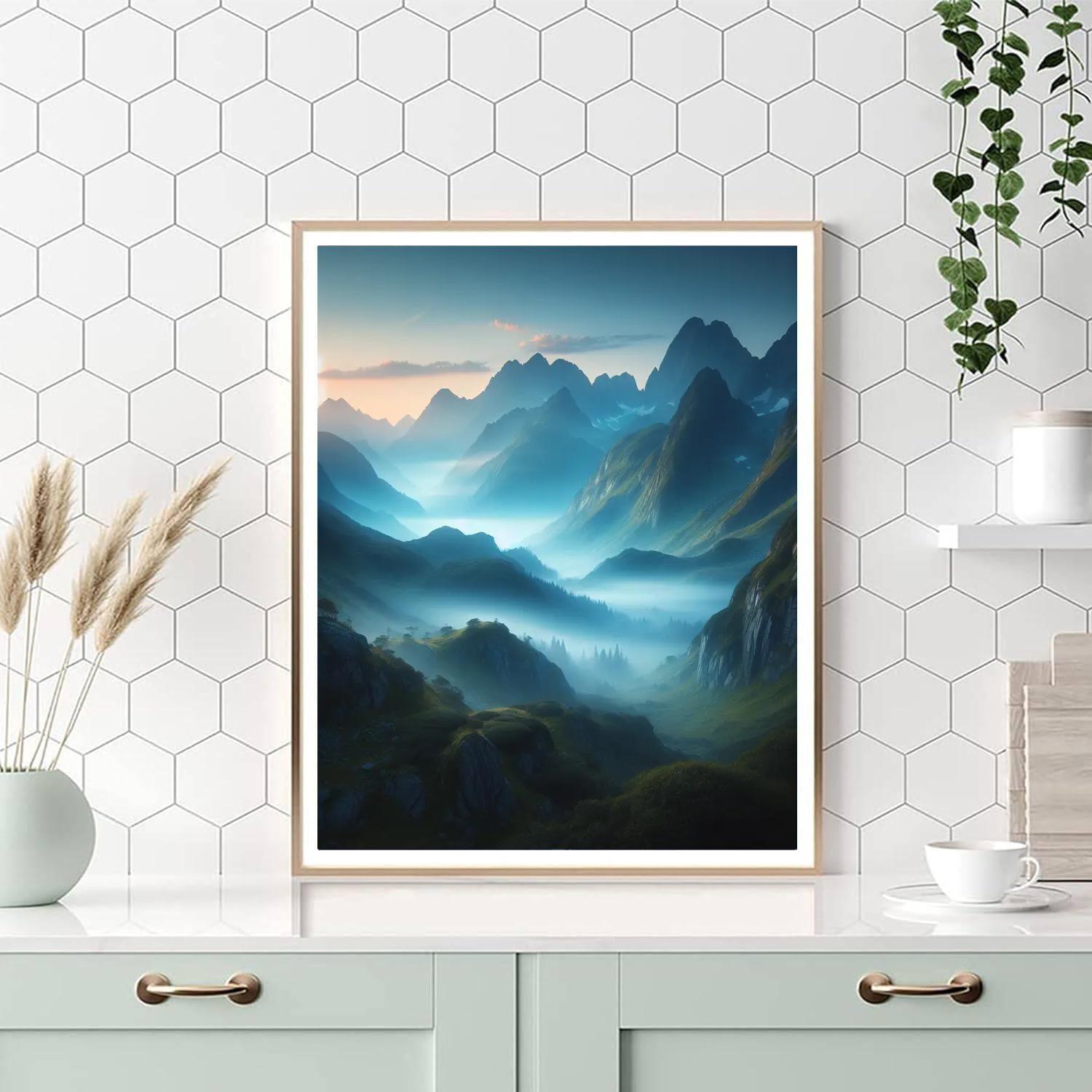 Misty Mountain Dawn Numbered Painting Kits