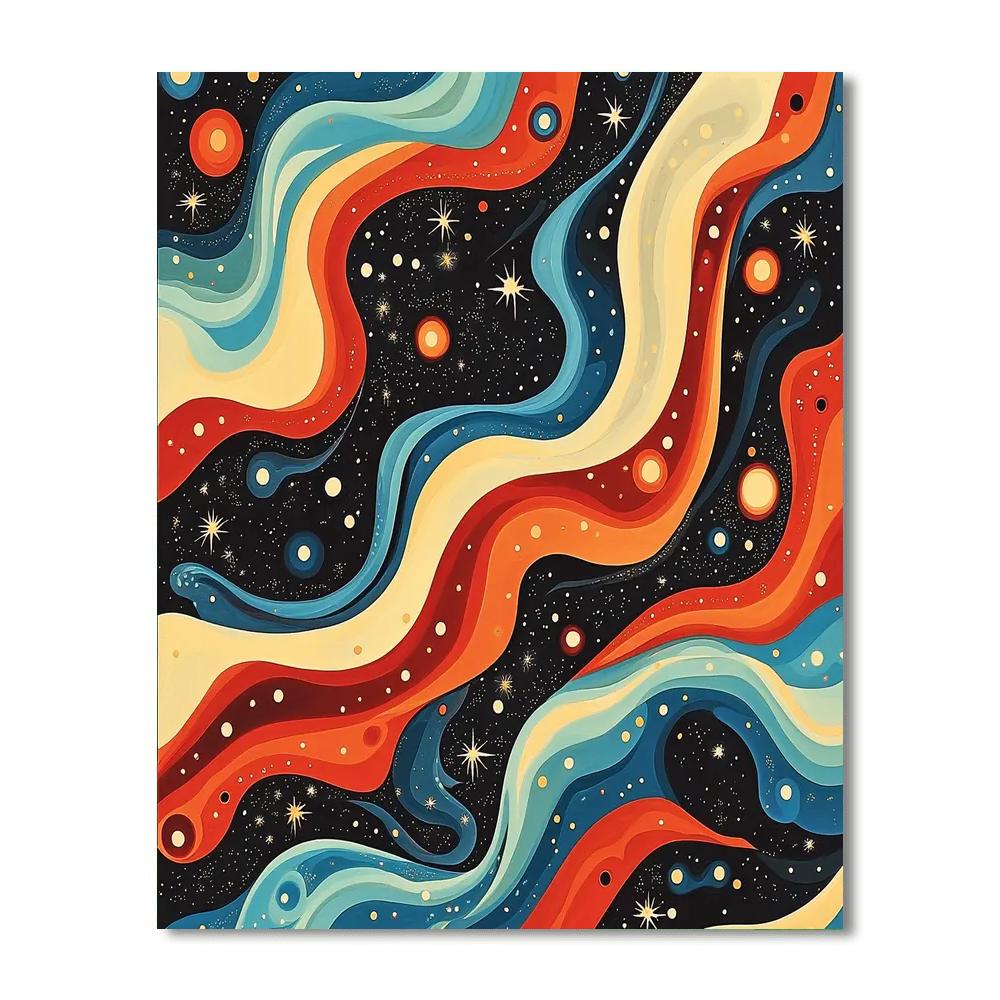 Yayoi Kusama Inspired Cosmic Reflection  DIY Paint By Numbers