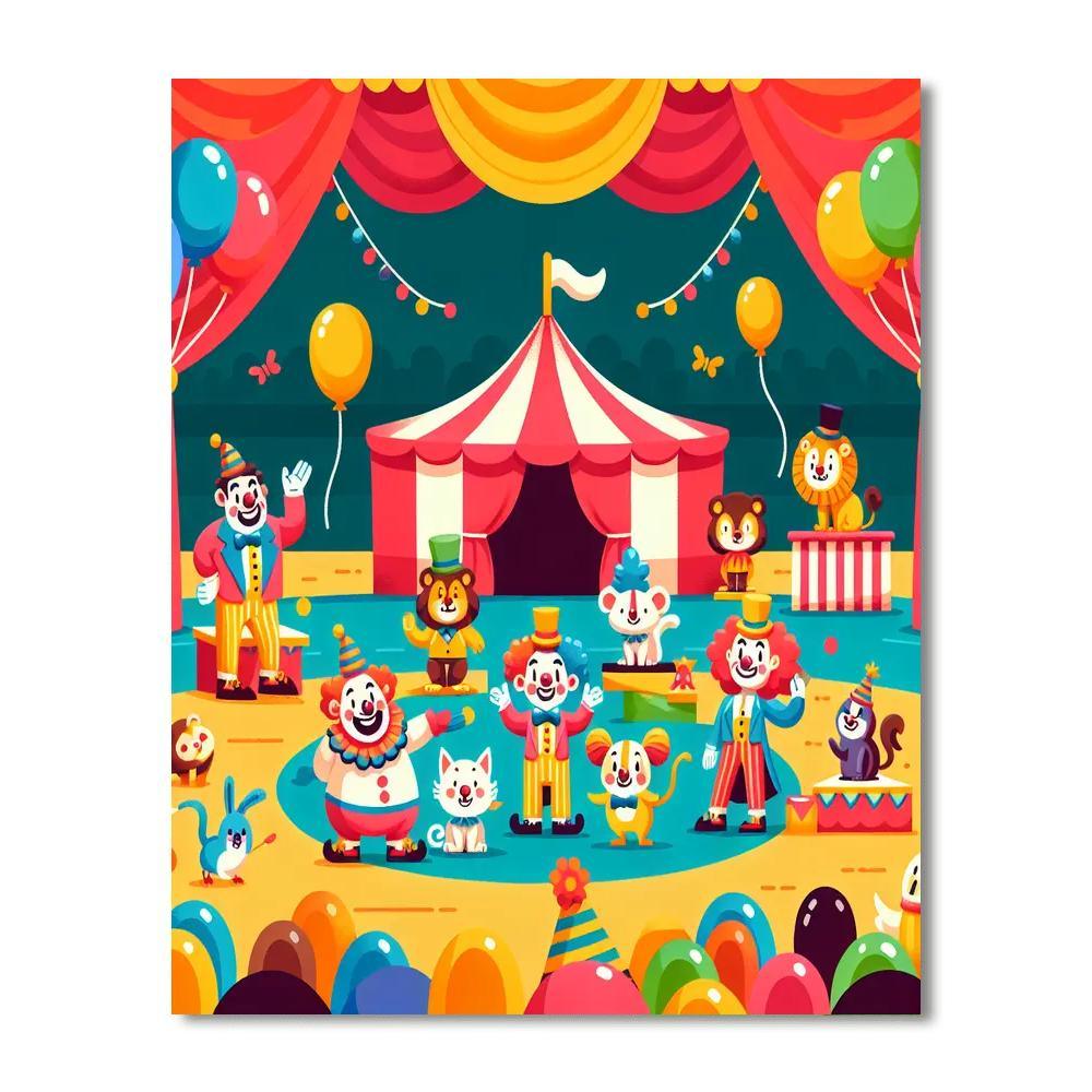 Silly Circus Performance Paint By Numbers Kits
