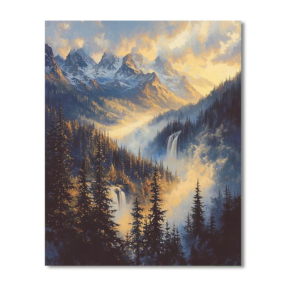Thomas Moran Inspired Mystical Forest Dawn  Paint By Numbers Kits