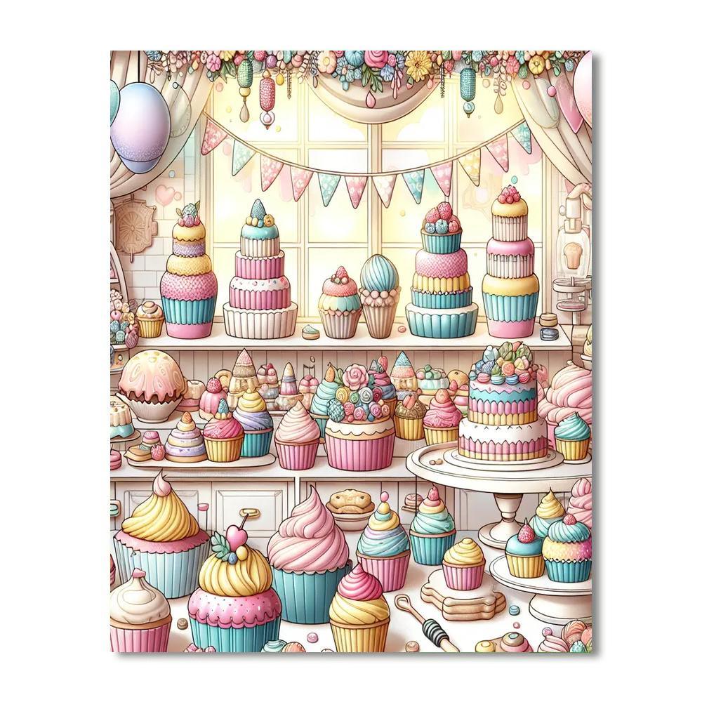 Delightful Cupcake Bakery Paint By Numbers Kits