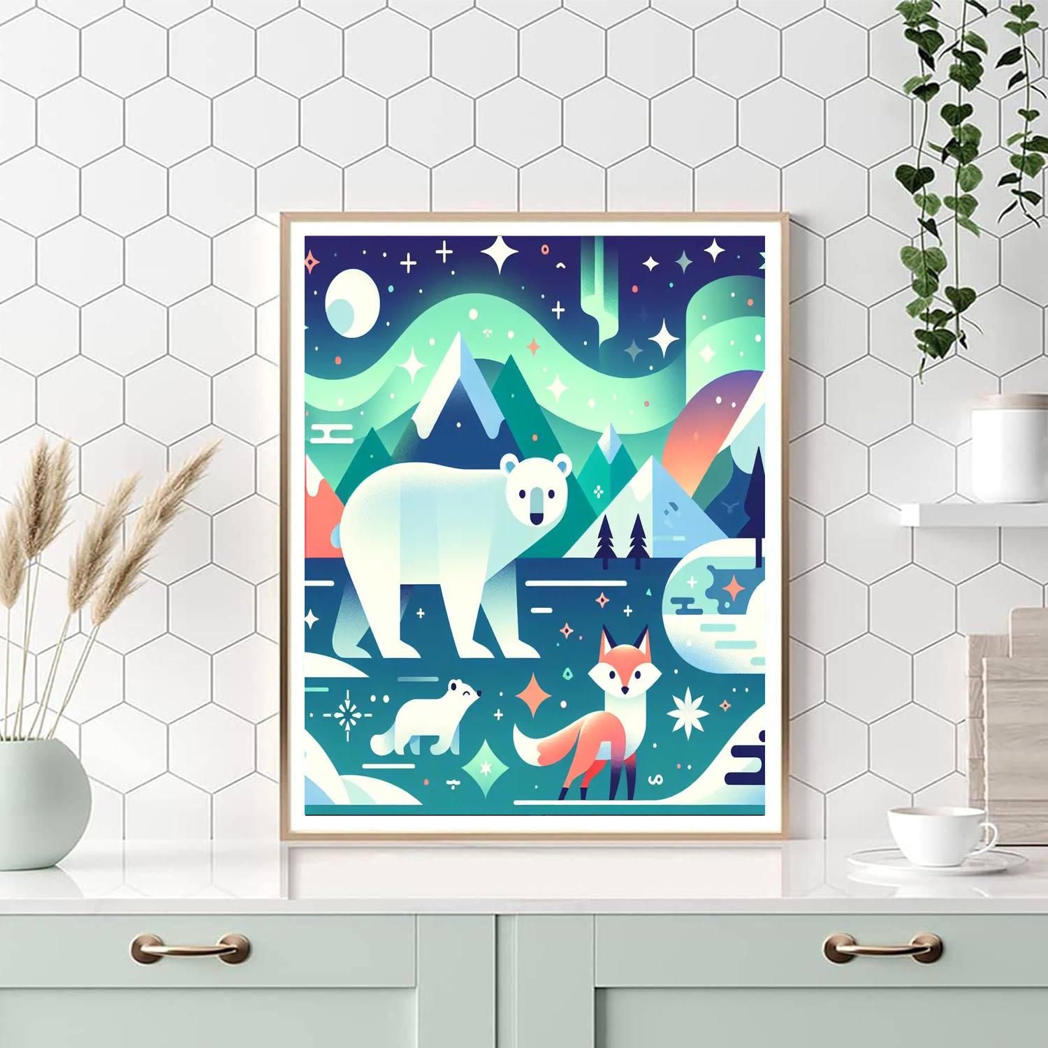 Winter's Magical Aurora Paint By Numbers