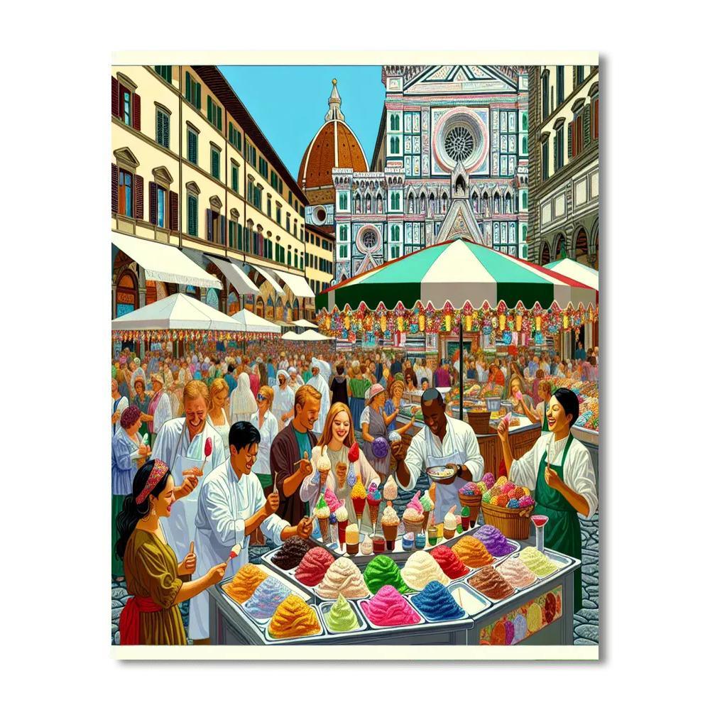Florence Gelato Festival - Italy Numbered Painting Kits