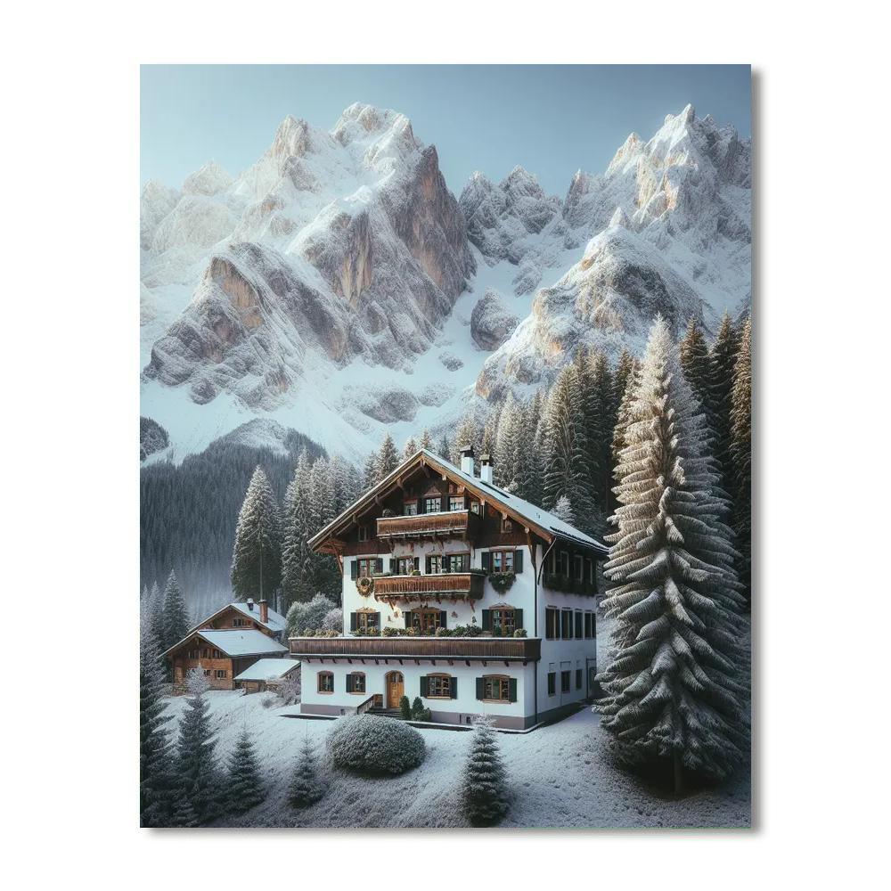 Rustic Alpine Chalet Paint By Numbers Kits