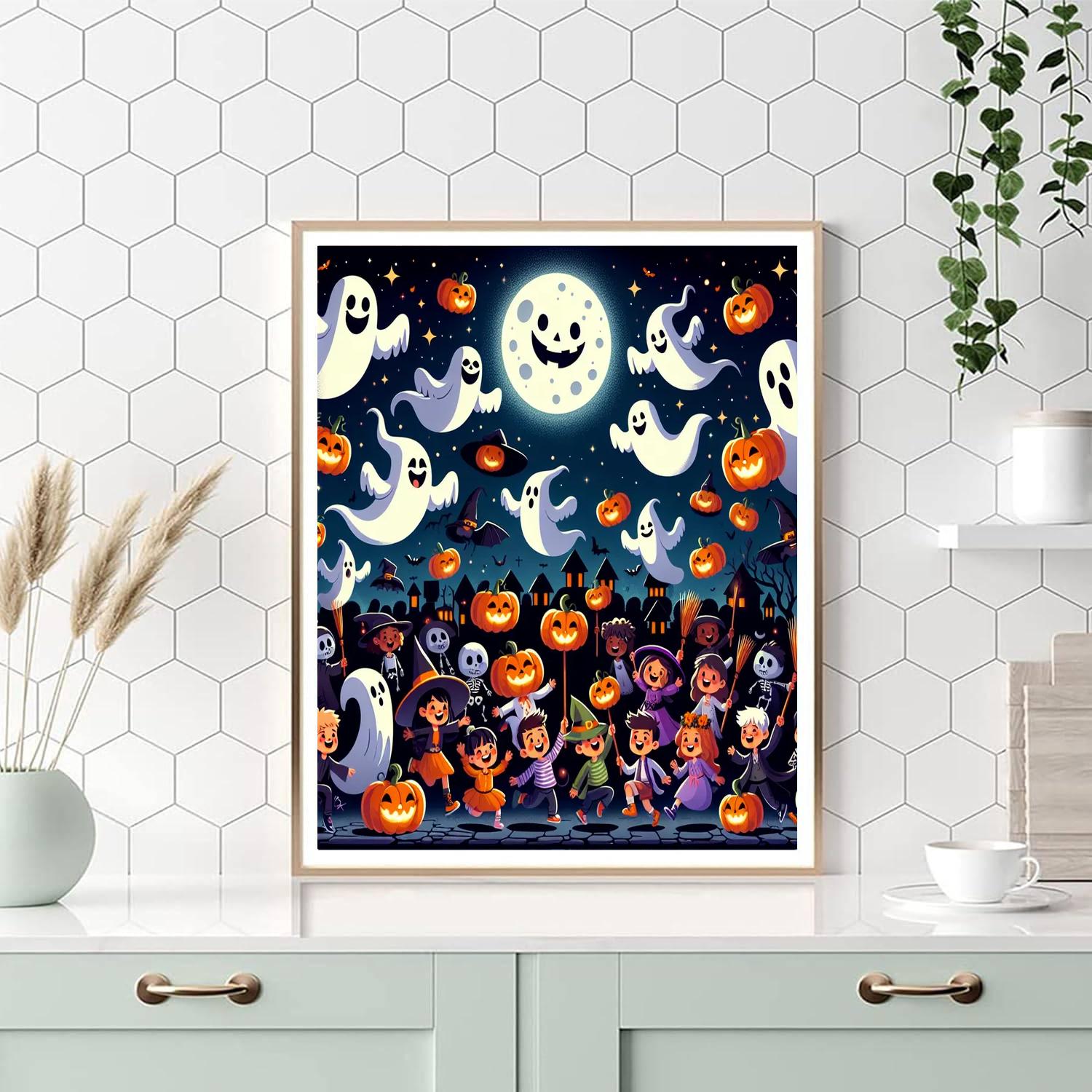 Happy Halloween Festivities Painting Number Kit