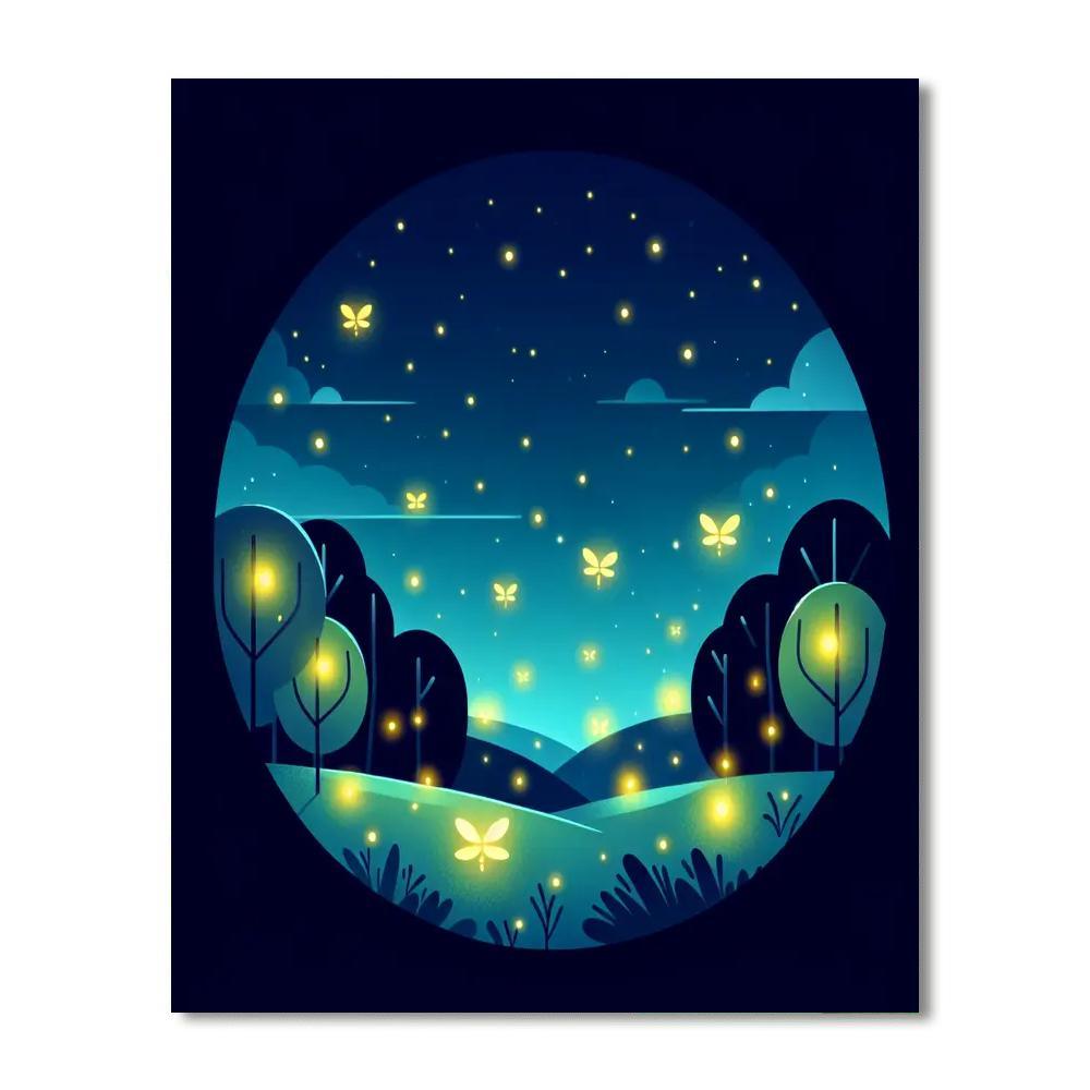 Glittering Fireflies Painting Number Kit