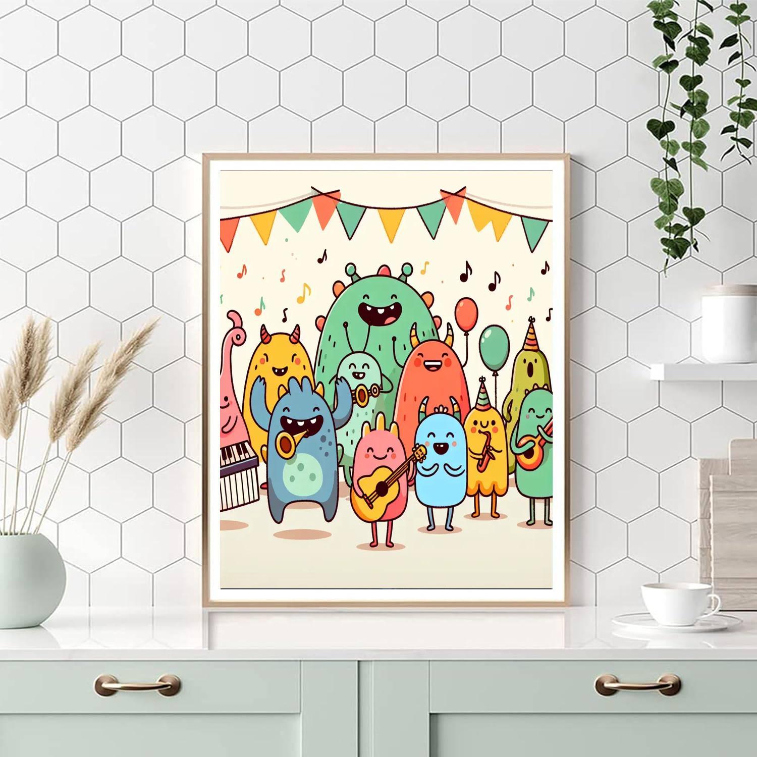 Friendly Monster Bash Painting Number Kit