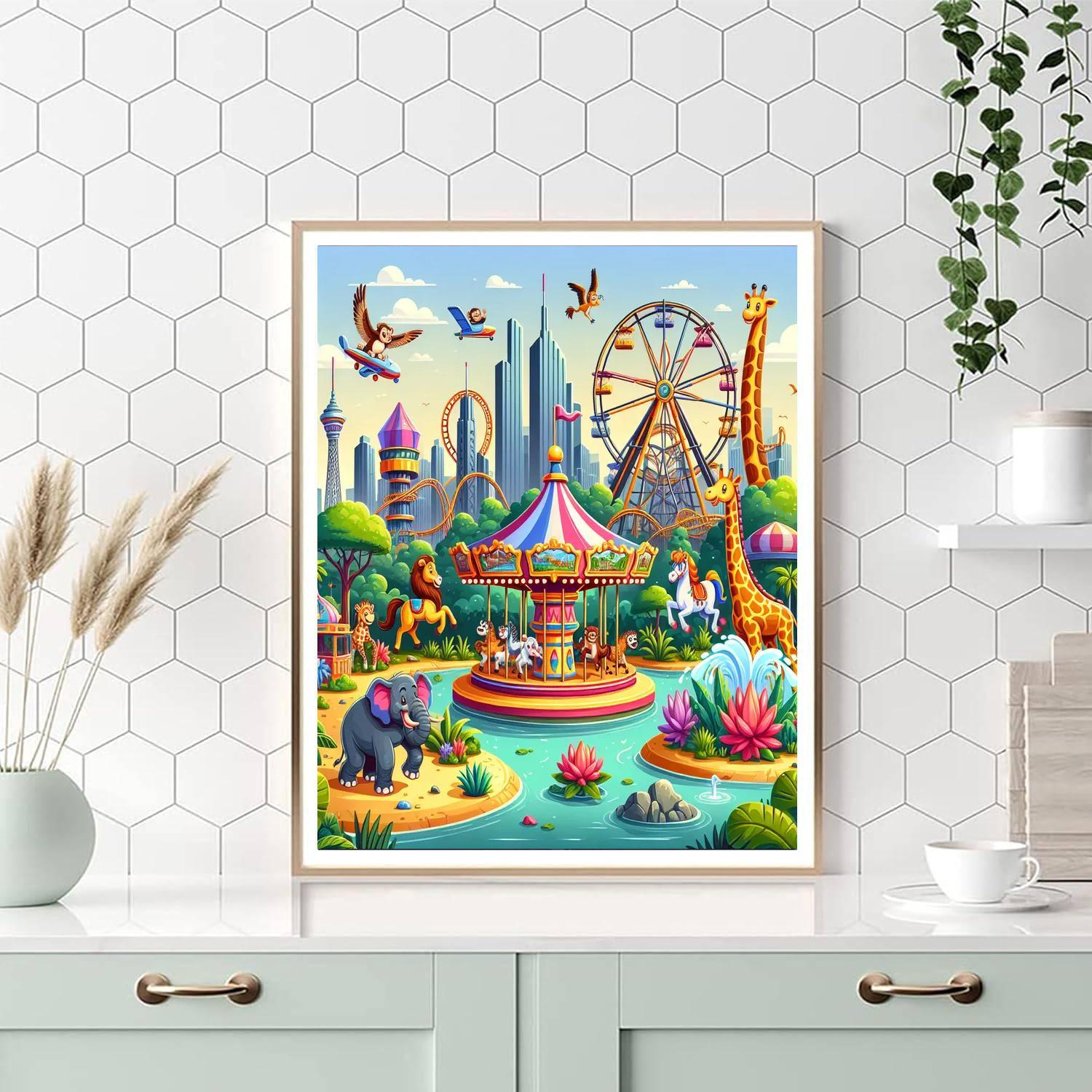 Wild Adventure Park Paint By Numbers Art