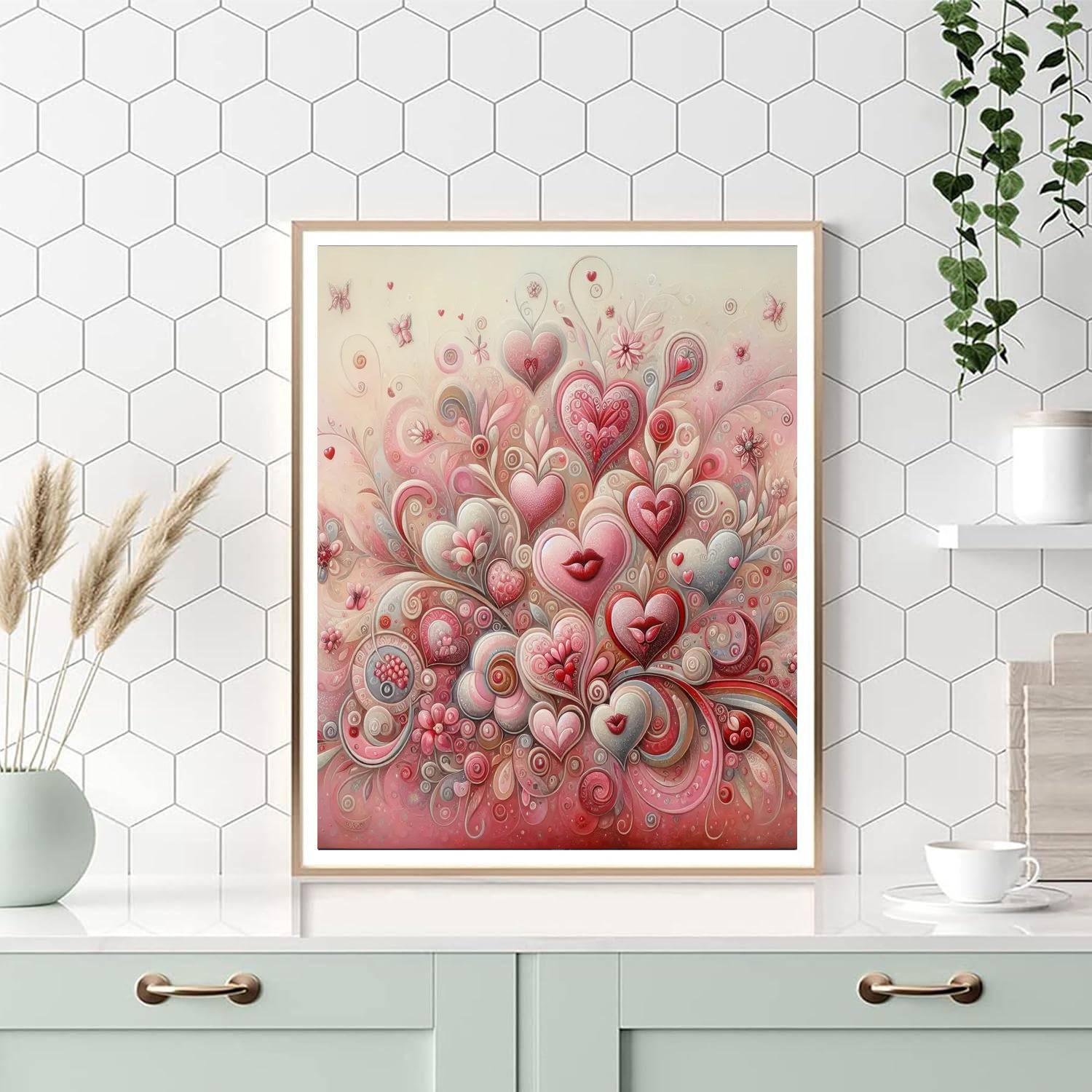 Heartfelt Hugs And Kisses Paint By Color