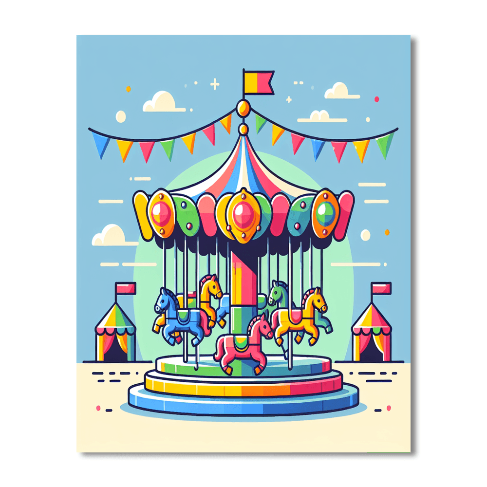 Fanciful Fairgrounds Number Painting