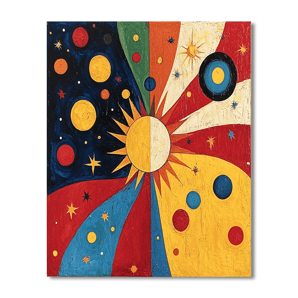 Joan Miró Inspired Celestial Whimsy  Paint By Numbers Art