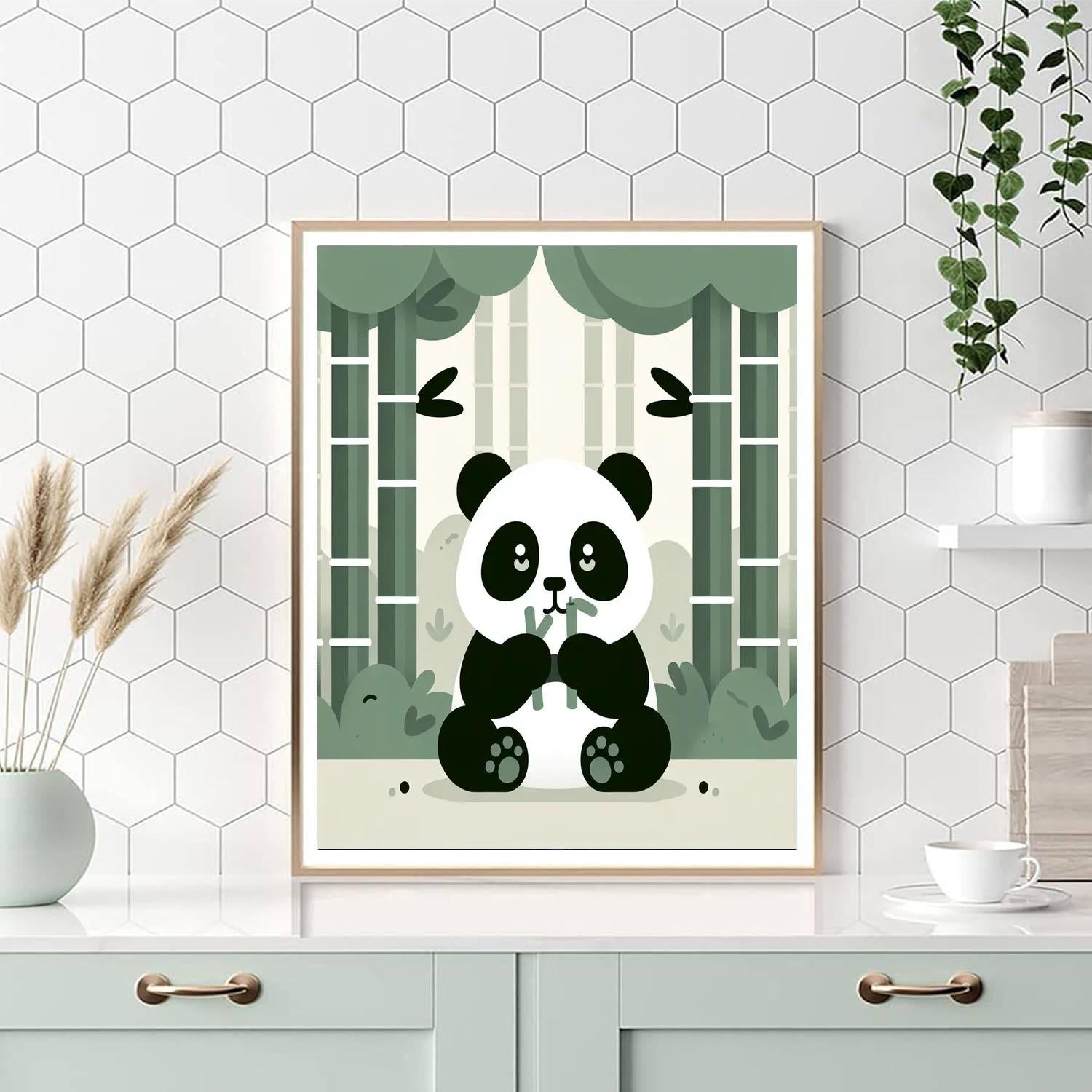 Panda Bamboo Forest Number Painting