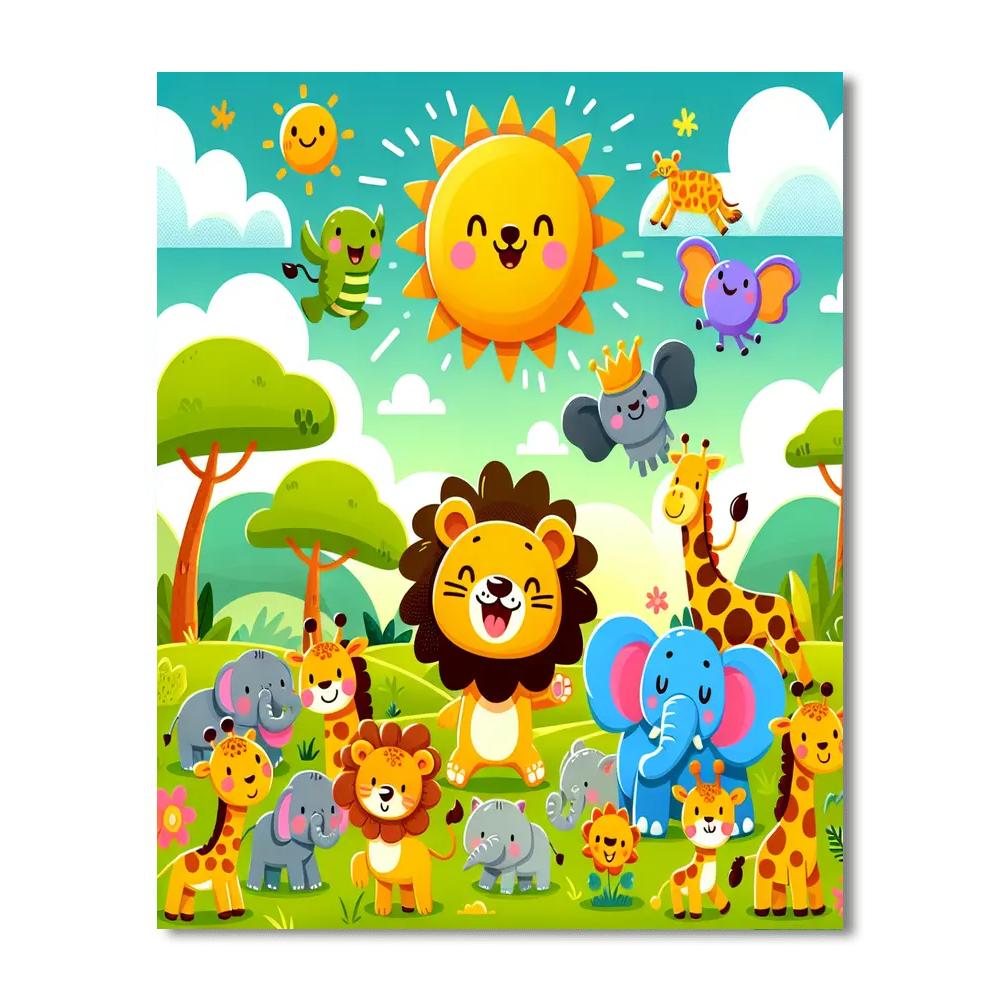 Fantastic Safari Adventure Paint By Numbers Art