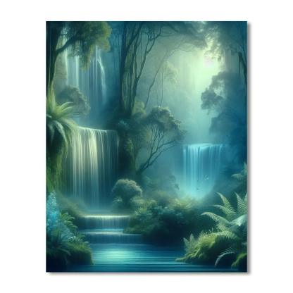Whispering Waterfall Dream Number Painting
