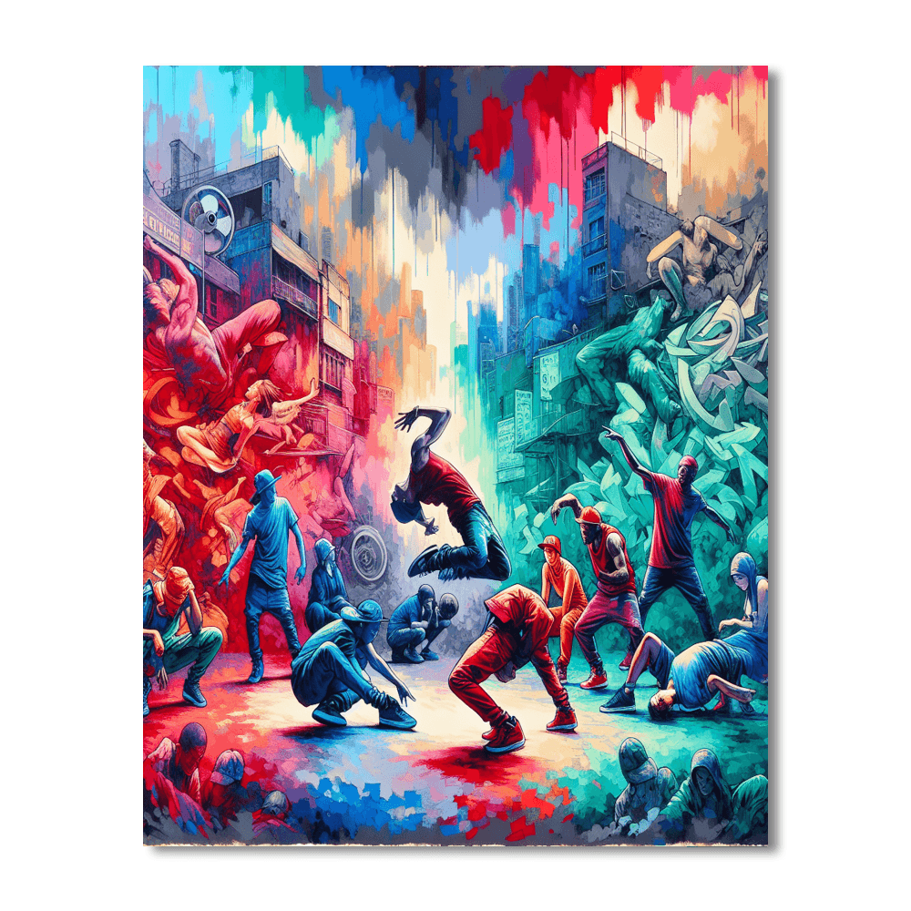 Energetic Street Dance Battle Painting Number Kit