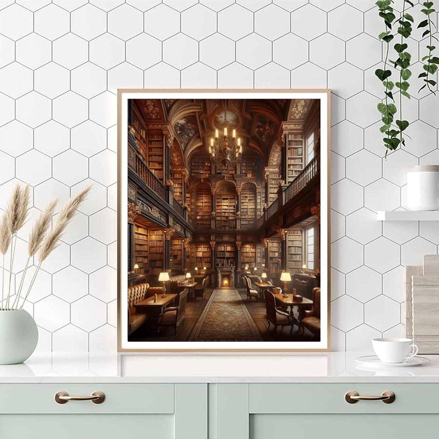 Old-world Library Charm DIY Paint By Numbers