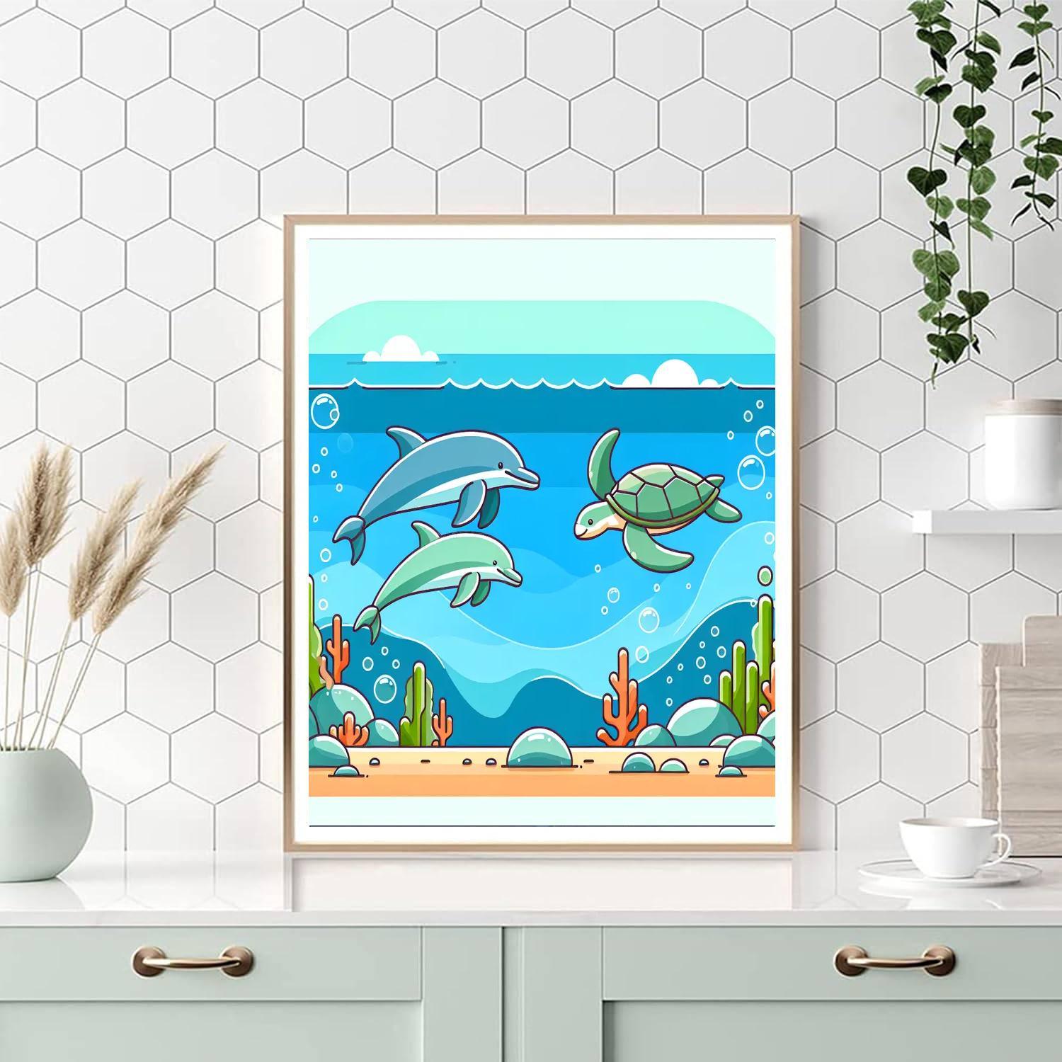 Undersea Exploration With Marine Friends Painting By Numbers Kit