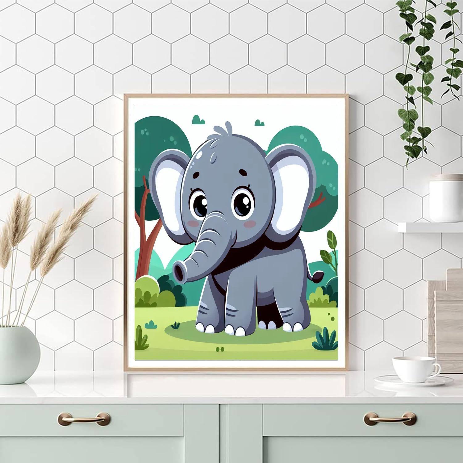 Majestic Jungle Elephant Paint By Color