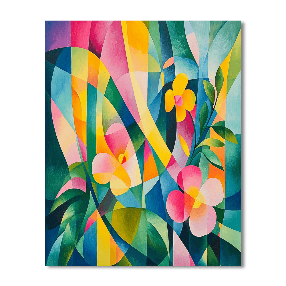 Kandinsky Inspired Geometric Floral Fantasy Paint By Numbers Kits