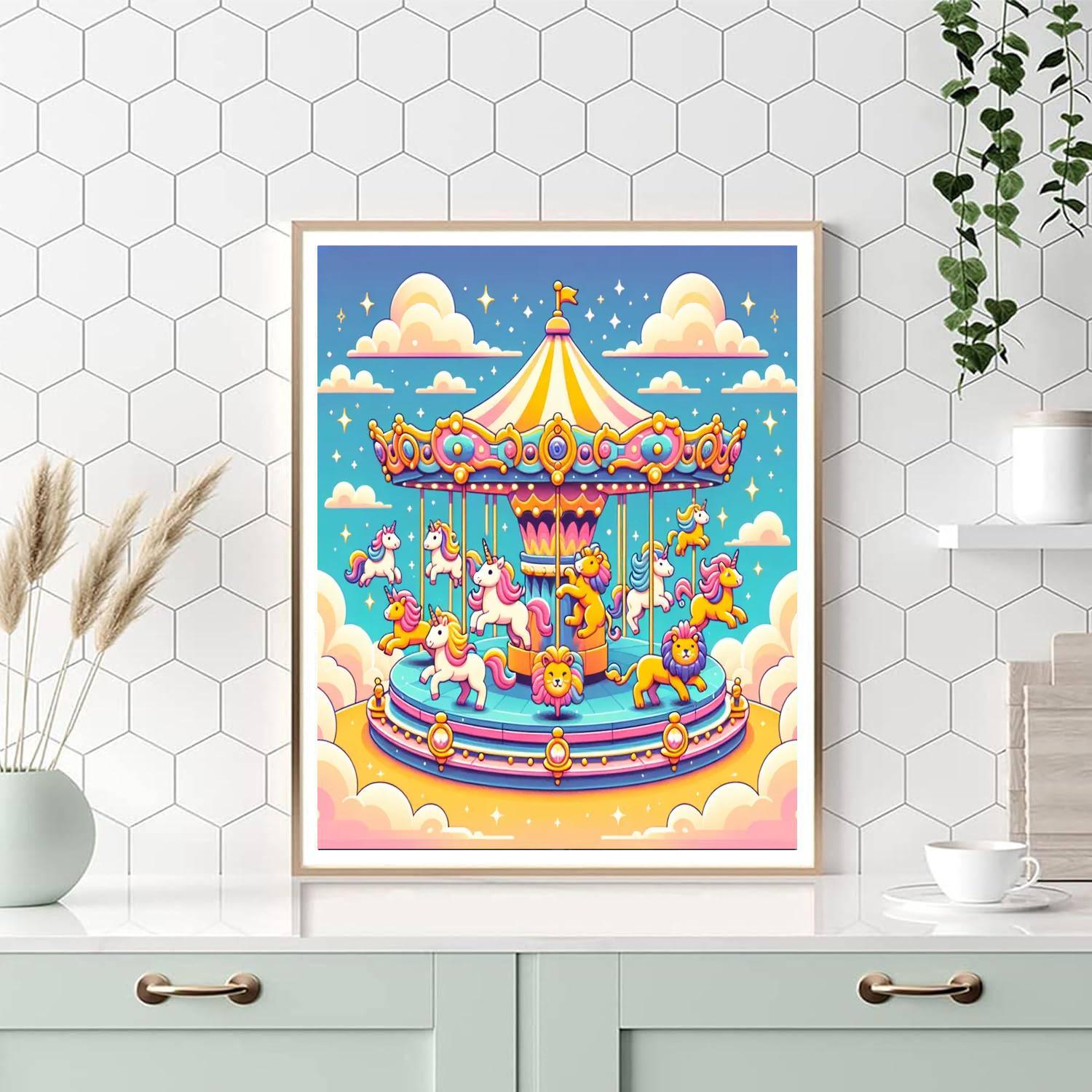 Magical Carousel Rides Paint By Numbers Art