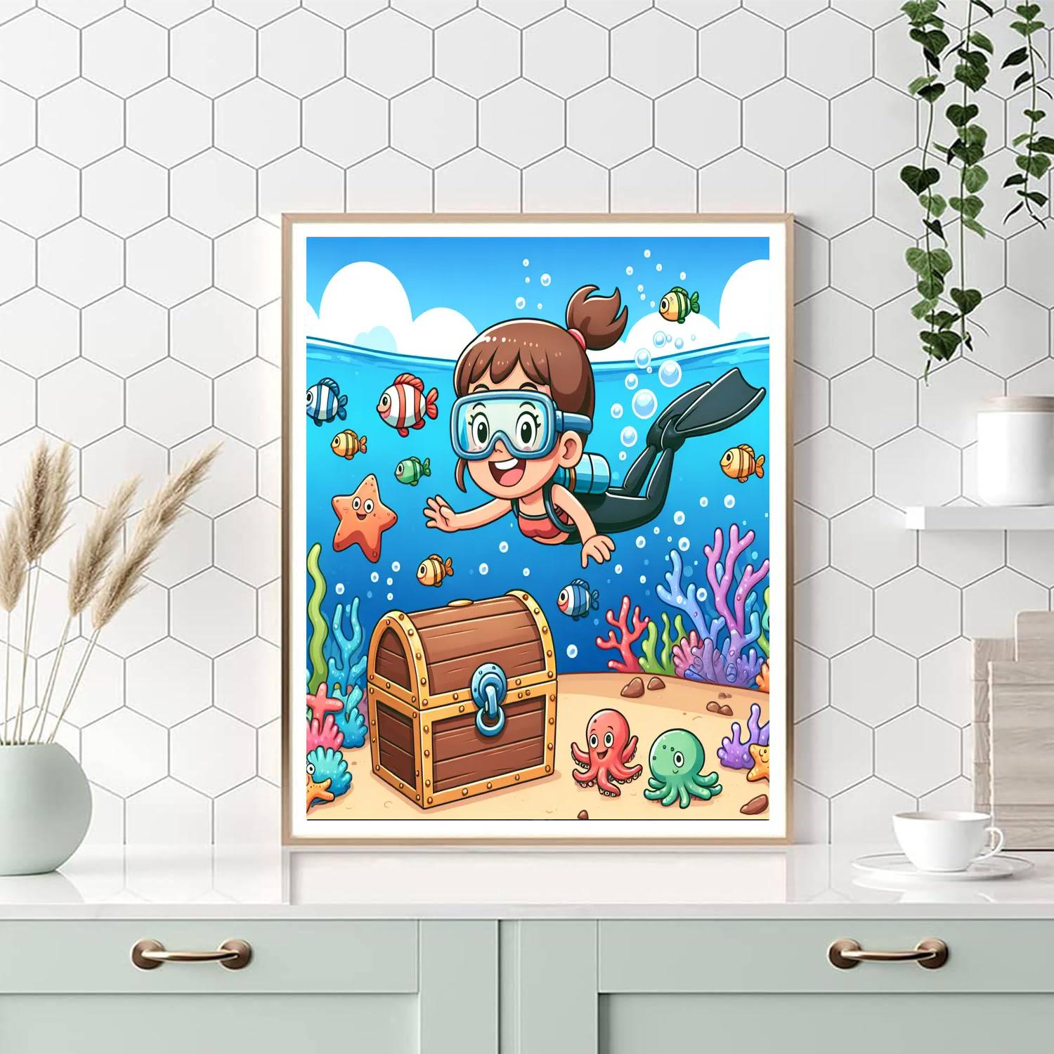 Undersea Treasure Expedition Paint By Numbers Art