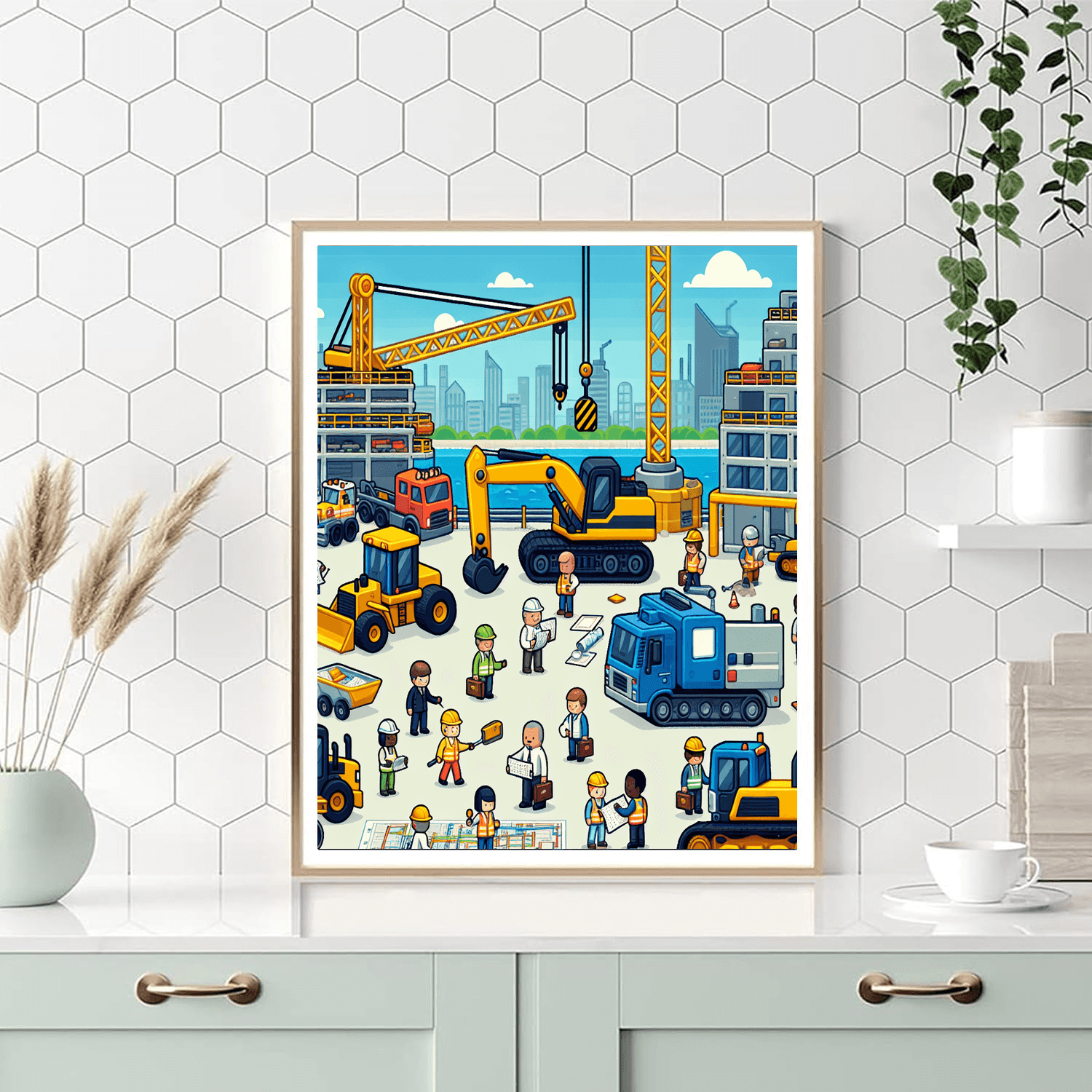 Construction Crew Adventure Painting Number Kit