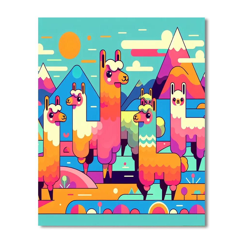 Laughing Llama Lands Painting By Numbers Kit