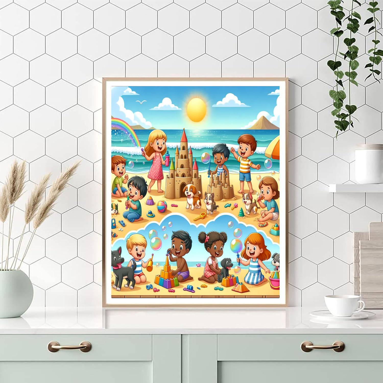 Bubbles And Fun At The Beach Paint By Color