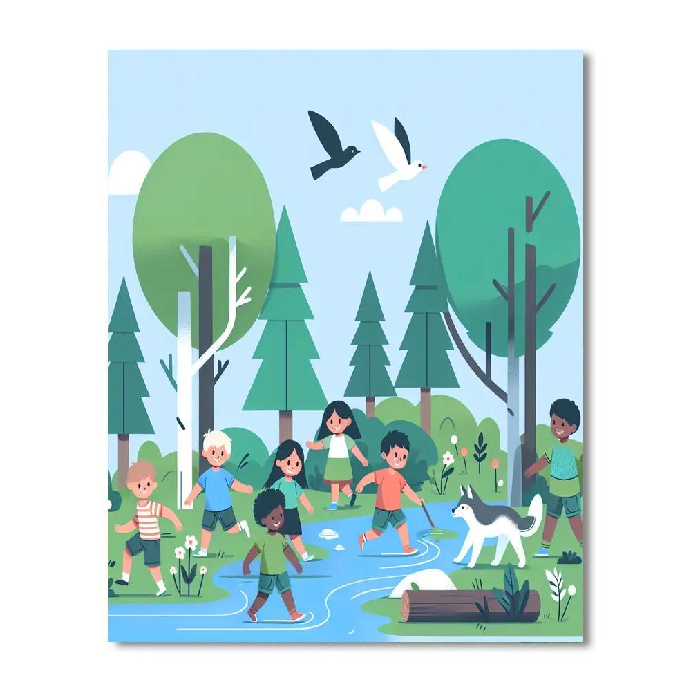 Nature's Playground Paint By Numbers Art