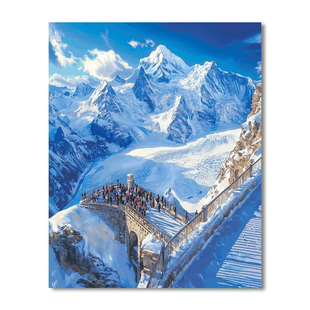 Jungfraujoch Number Painting