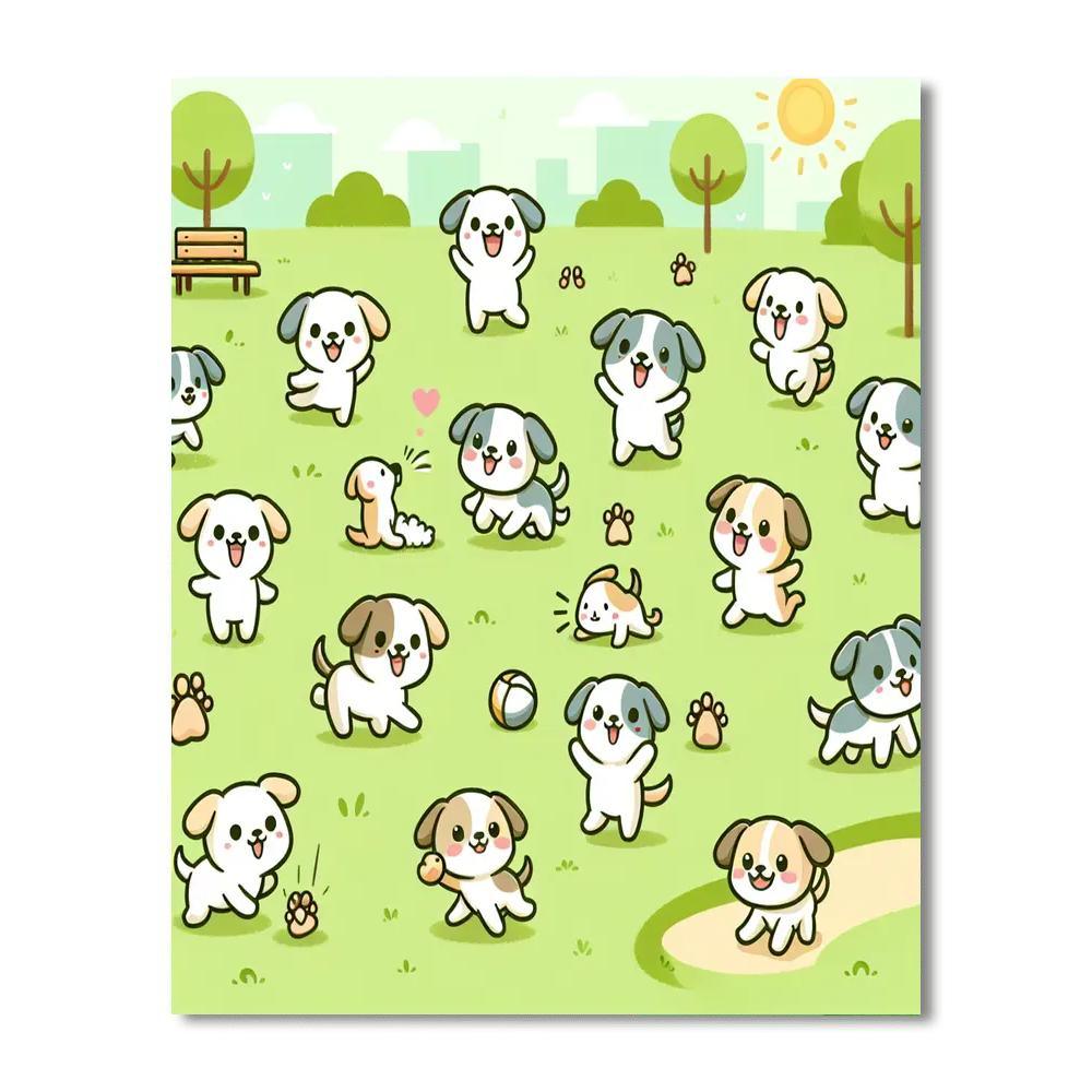 Puppy Park Playdate Paint By Numbers