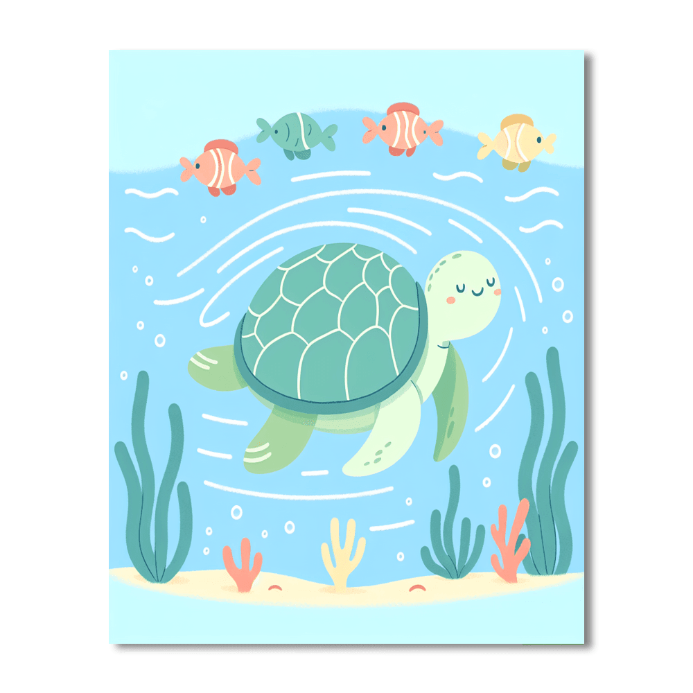 Twirling Turtle Number Painting