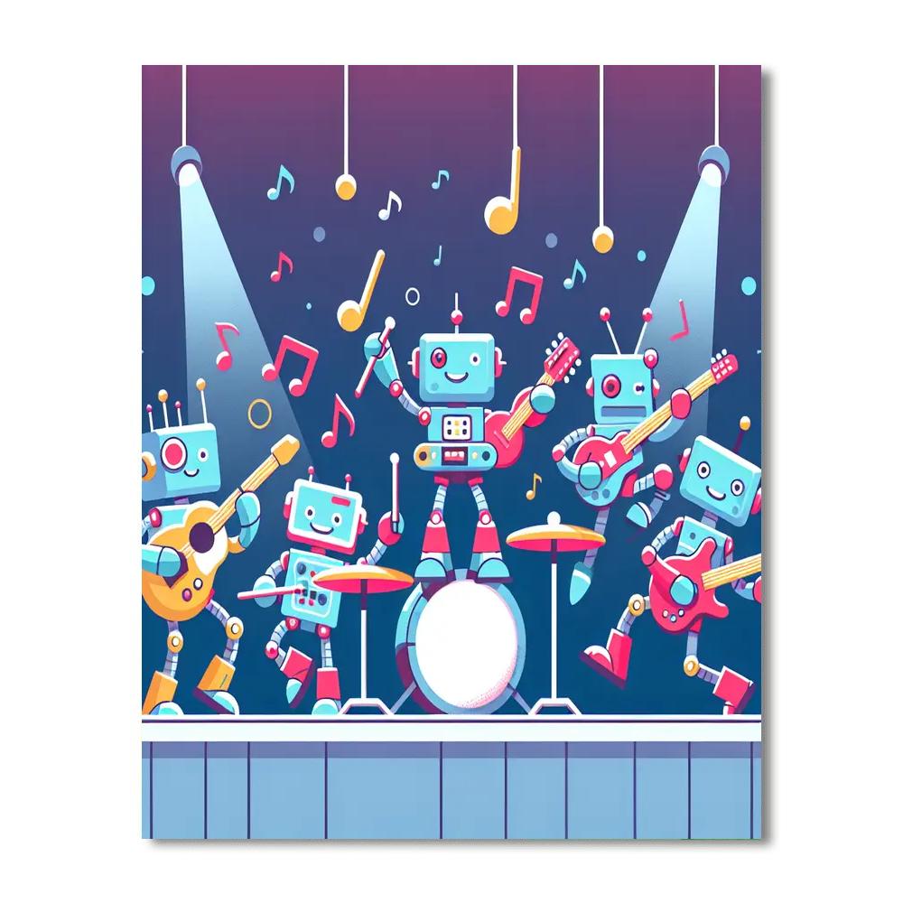 Rocking Robot Band Painting Number Kit