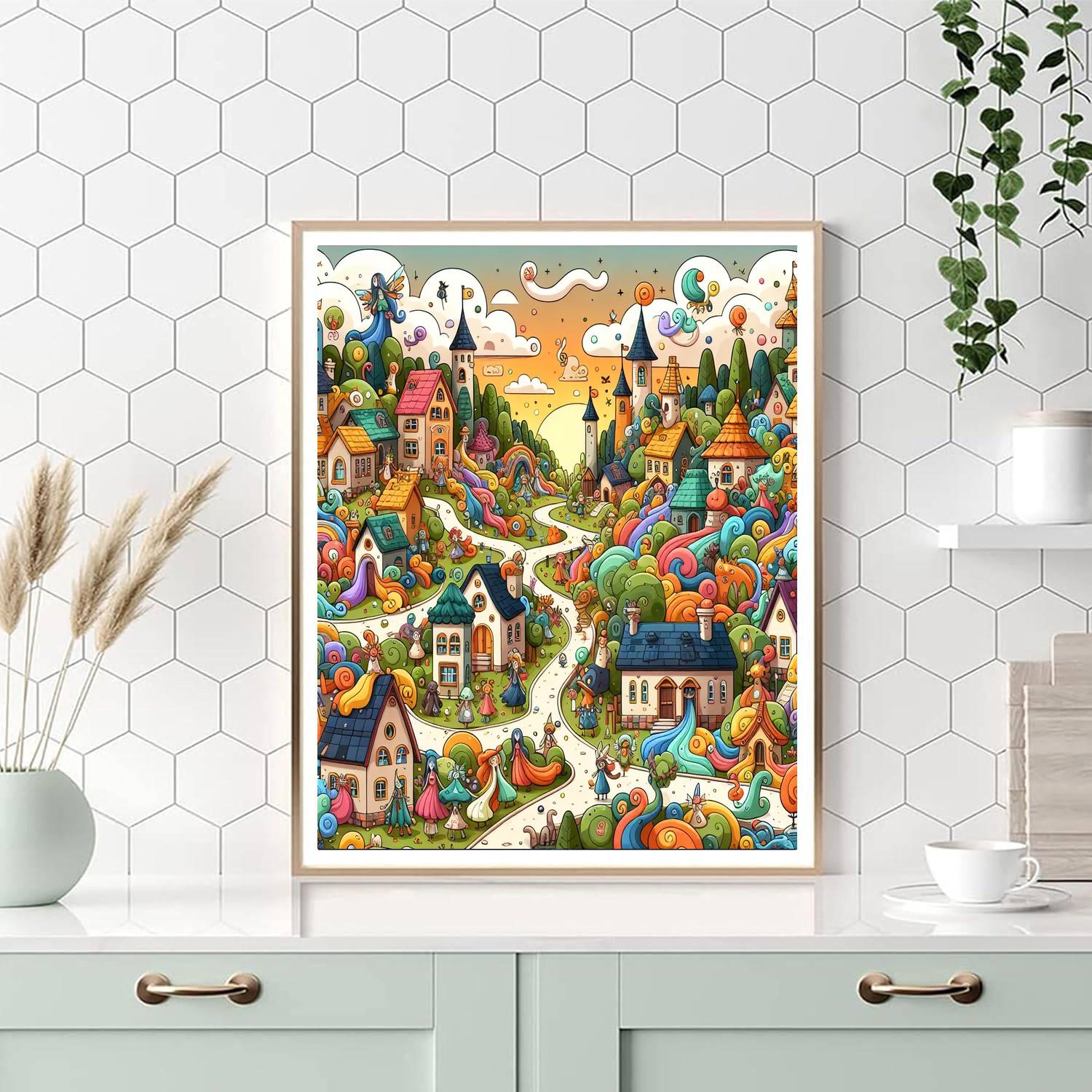 Fantasy Village Number Painting