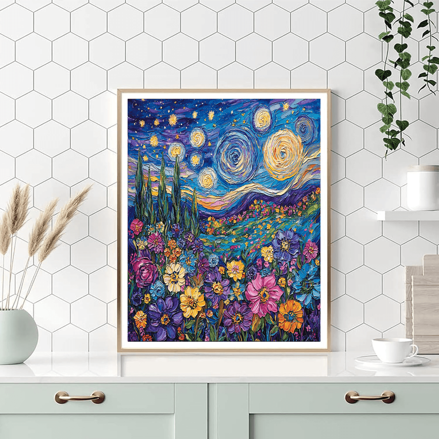 Vincent Van Gogh Inspired Starlit Garden  Paint By Numbers Kits