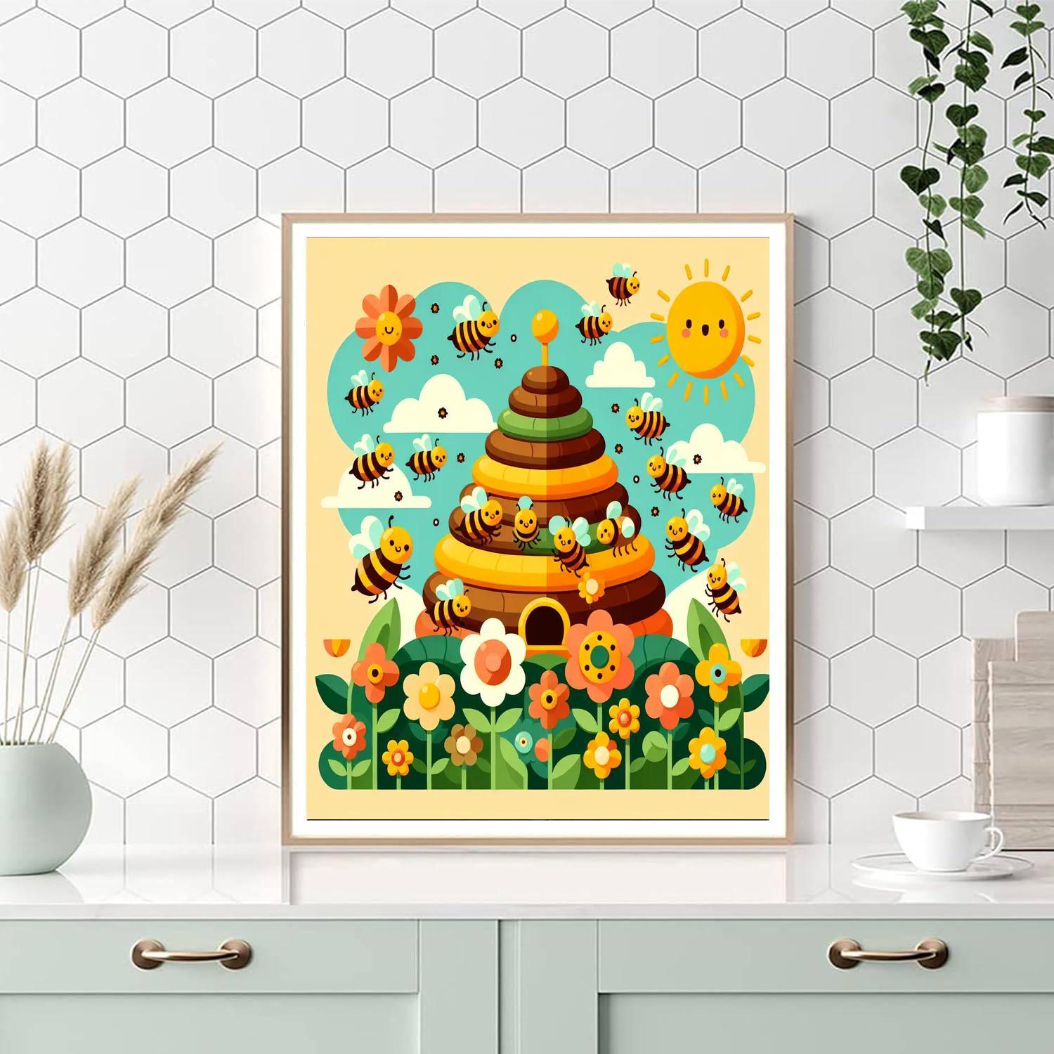 Buzzy Beehive Paint By Numbers Art
