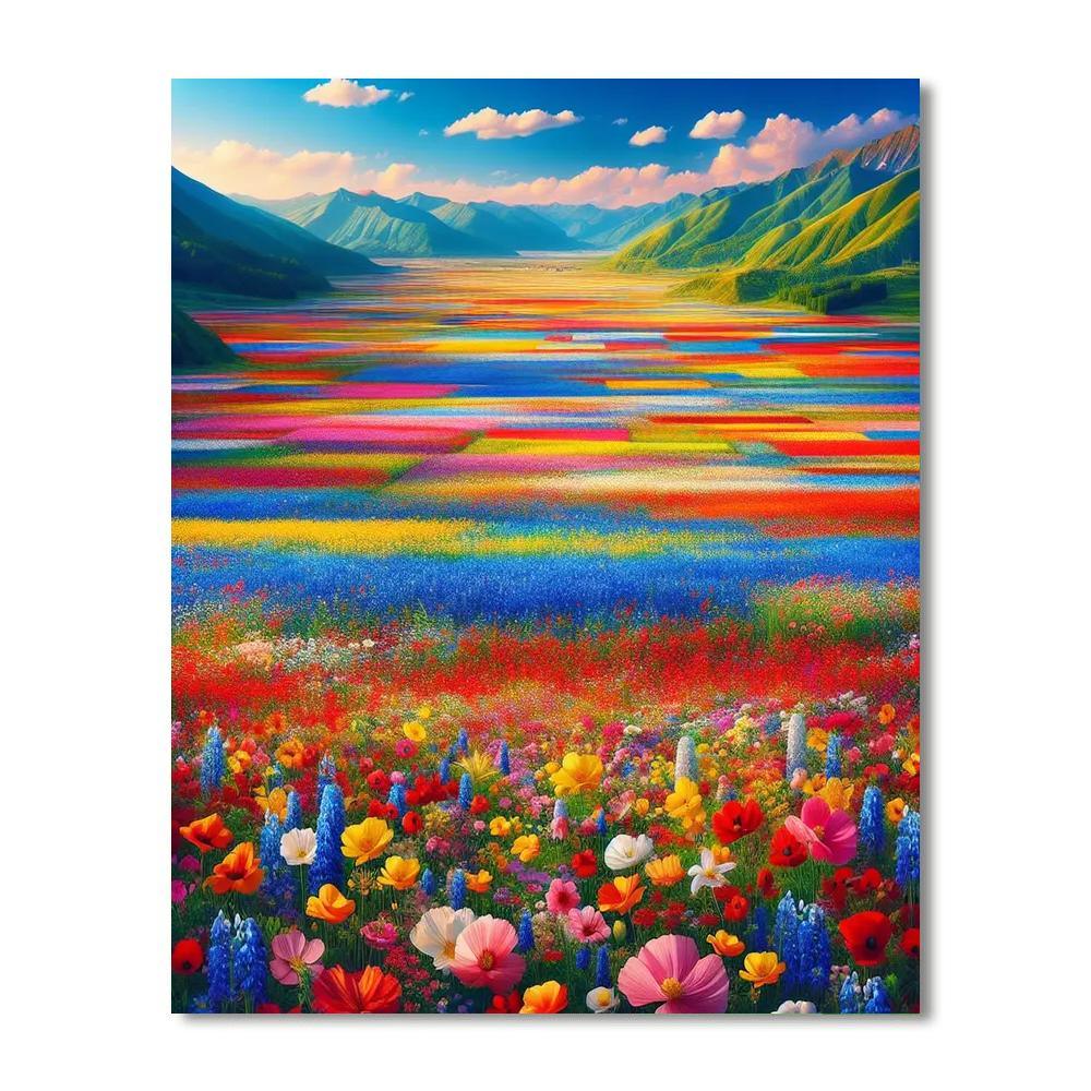 Vibrant Wildflower Festival Paint By Numbers Art