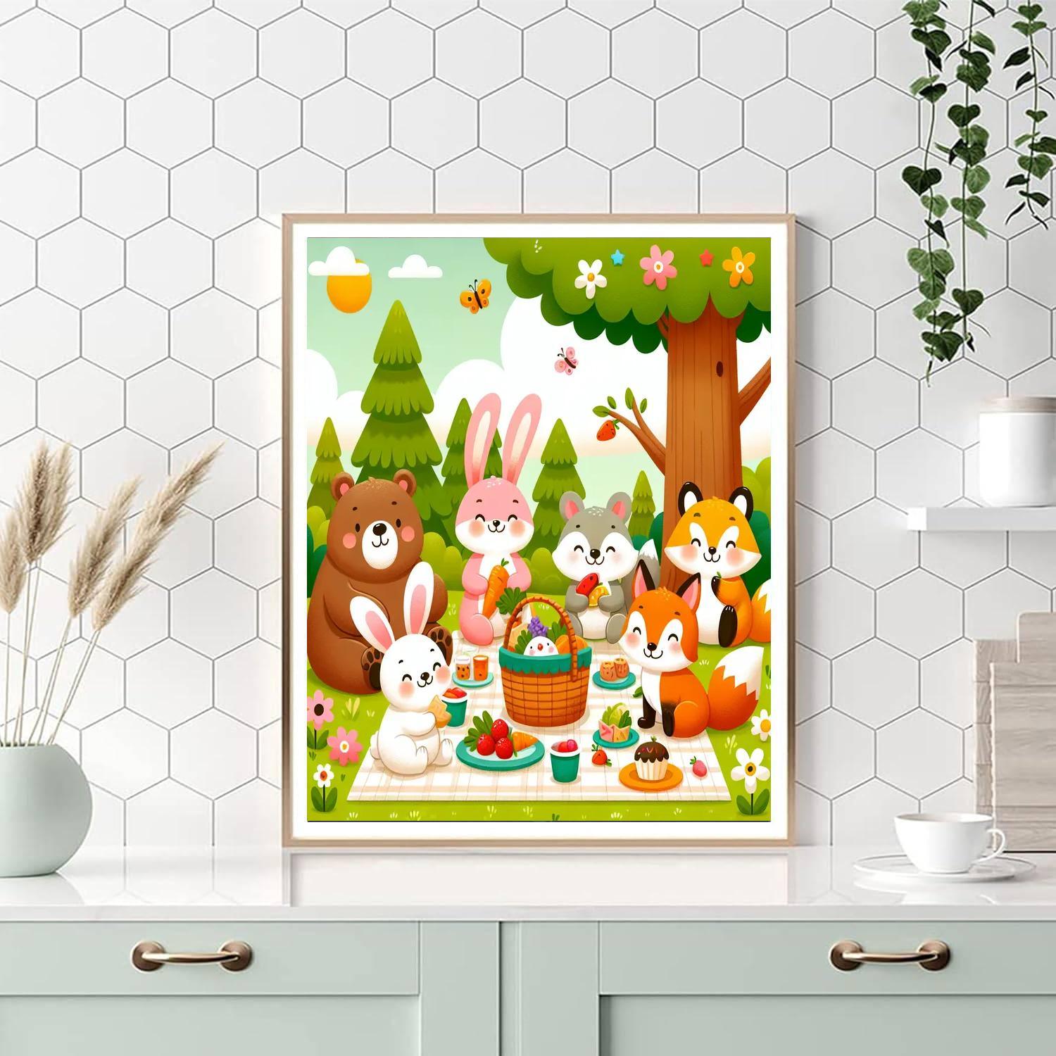 Woodland Picnic Party Paint By Numbers