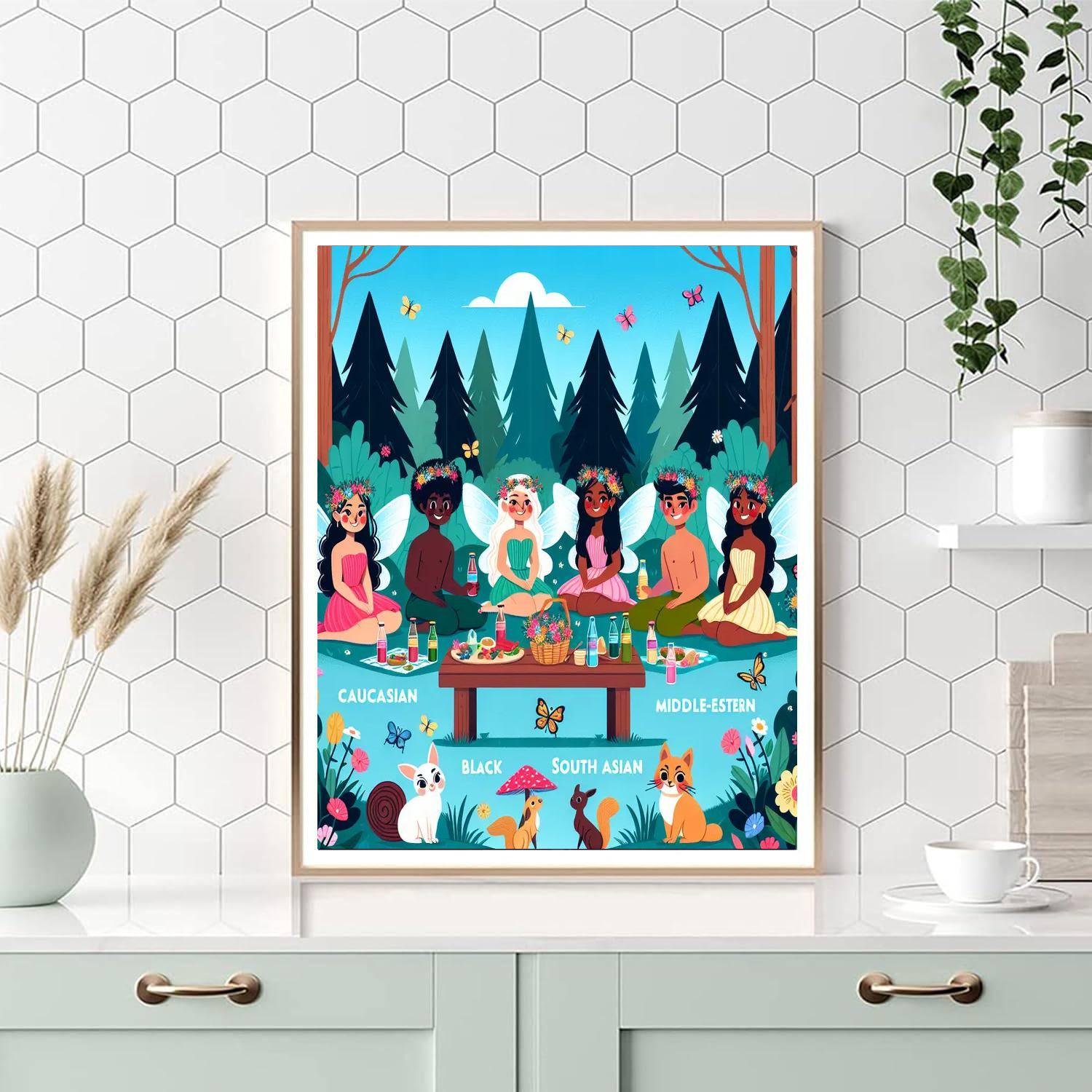 Fairytale Garden Picnic Painting By Numbers Kit