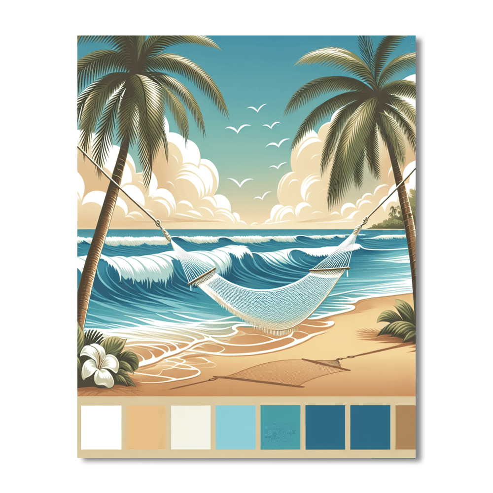 Relaxing Beach Hammock DIY Paint By Numbers