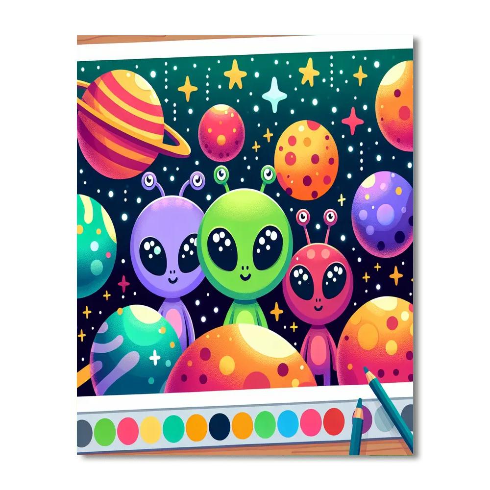 Happiness In Space Paint By Color