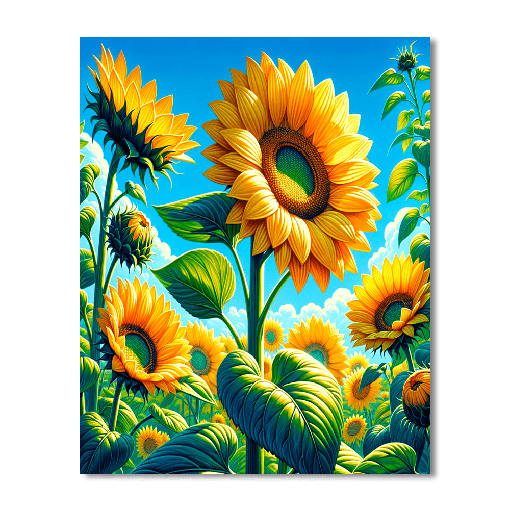 Radiant Sunflower Delight Numbered Painting Kits