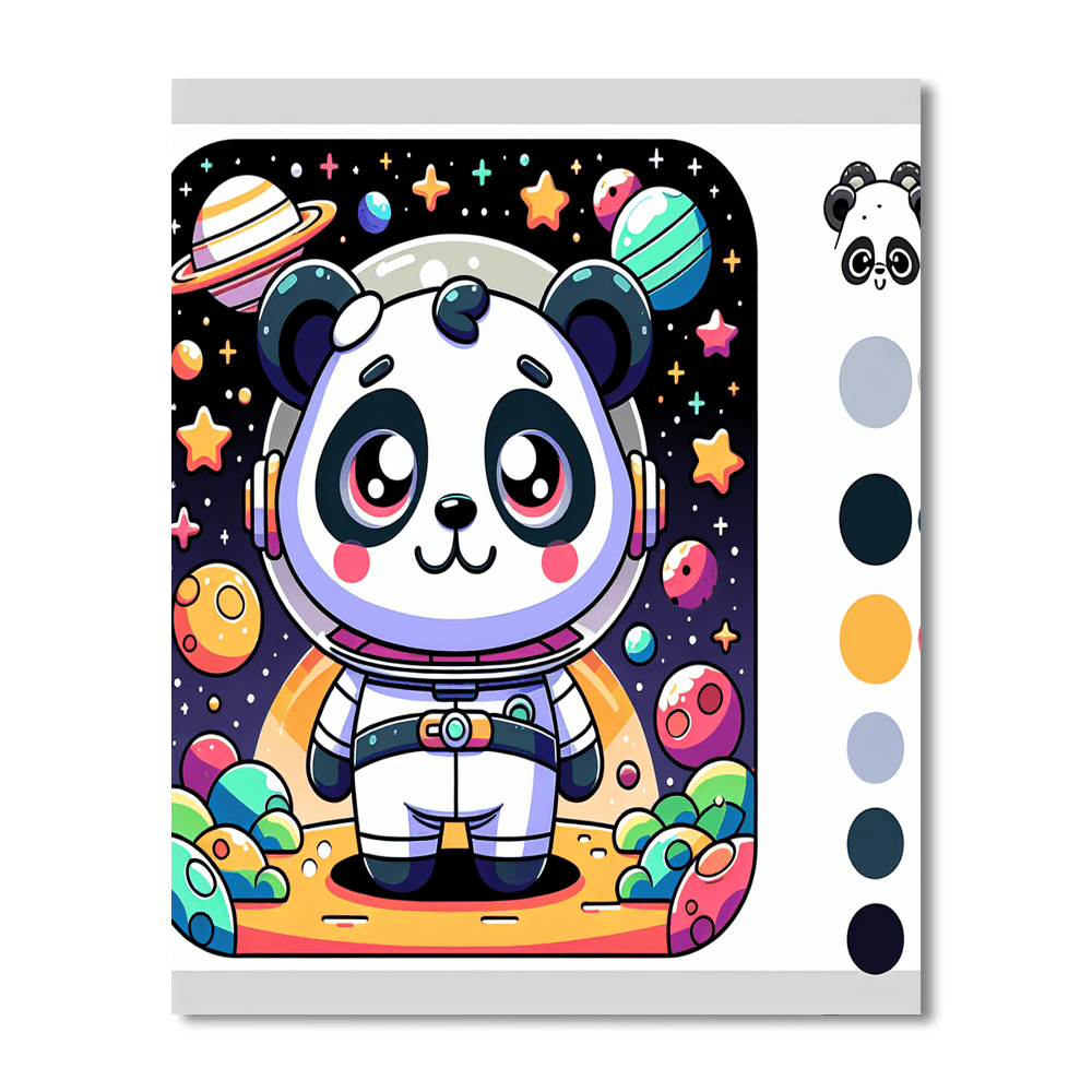 Exploring Space With Astro-panda Painting By Numbers Kit