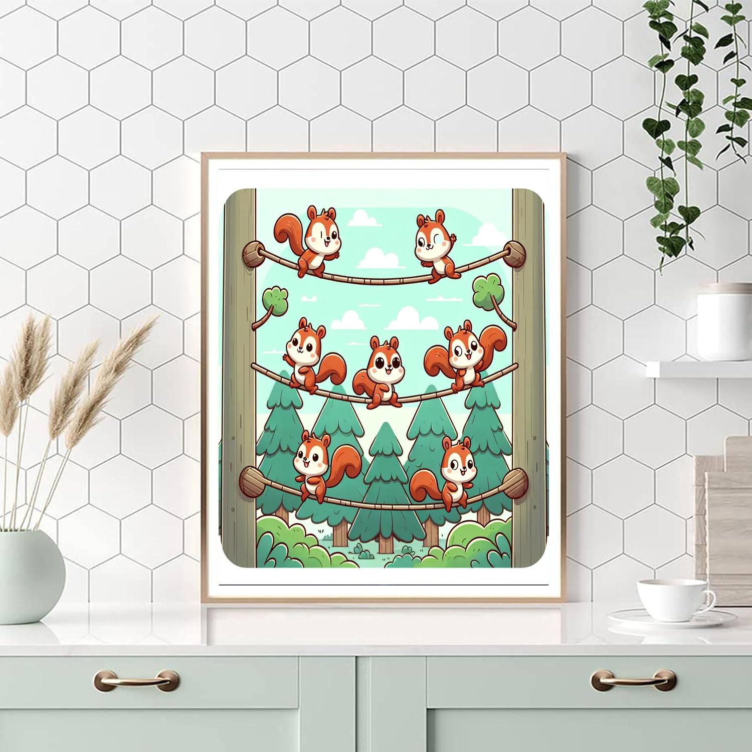 Silly Squirrel Circus Number Painting