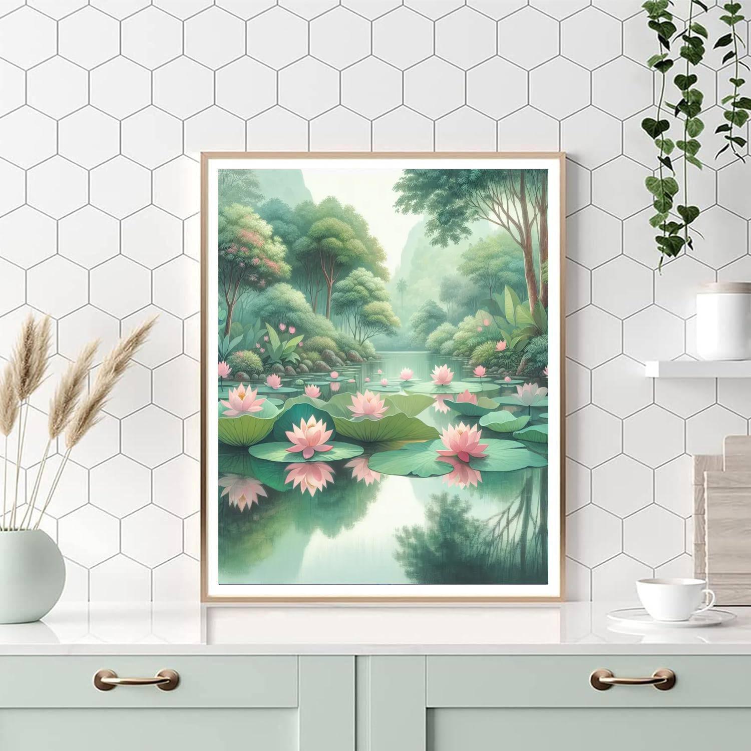 Calm Lotus Reflection DIY Paint By Numbers